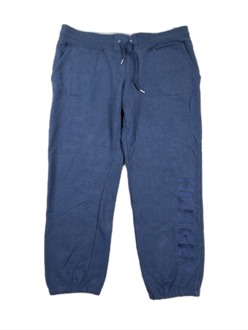 Tommy Hilfiger Joggers Sweatpants Navy Embroidered Spellout Size XL Loungewear